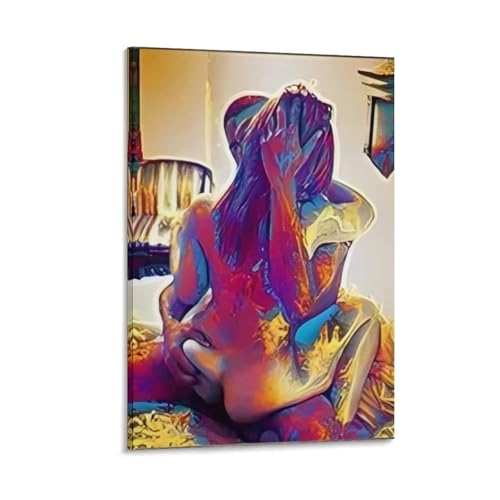 Couple Sex Erotic Abstract Art Aesthetic Poster for