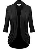 FPT Womens 3/4 Roll-Up Sleeve Open Rayon Cardigan (S-3XL)