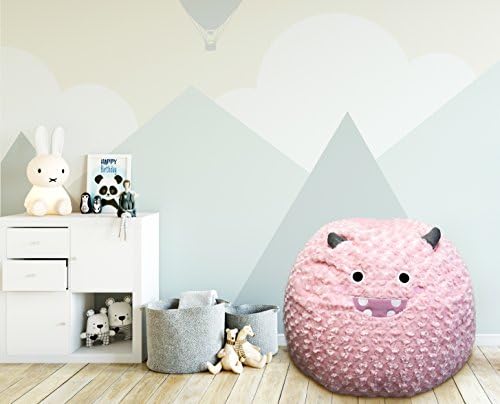 Beanbag For Kids: Soft And Comfortable Stuffed Bean Bag Chair For The Nursery, Cute Animal Design For Boys And Girls, Lux Plush Fabric, For Children Of All Ages 30’’ x 30’’ x 20’’ (Friendly Monster)