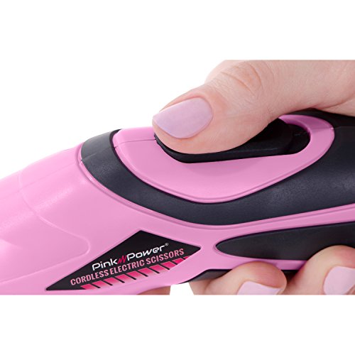 Pink Power Electric Fabric Scissors Box Cutter for Crafts, Sewing, Cardboard, Scrapbooking - Cordless Shears Cutting Tool (Certified Refurbished) - Thumbnail 3