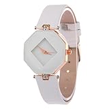 Corgy Women Fashion Synthetic Leather Band Lozenge Analog Quartz Wrist Watch Bracelet Bangle Wrist Watches