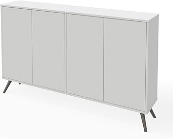 Amazon Com Bestar 60 Storage Cabinet With Metal Legs Krom Furniture Decor