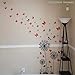 24pcs 3D Butterfly Removable Mural Stickers Wall Stickers Decal for Home and Room Decoration (Red-24pcs)