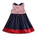 peppa pig Little Girls' Short-Sleeve Stitching Natural Cotton Dresses 1-6Y