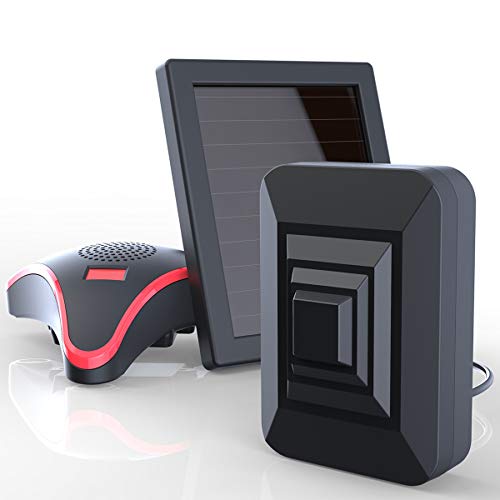 Htzsafe Solar Driveway Alarm System-Solar Powered No Need Replace Batteries-1/4 Mile Long Transmission Range-Up to 50 feet Wide Sensor Range-Outdoor Weatherproof DIY Security Perimeter Alert