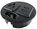 ApexDesk UL Certified 3.15 in Desktop Power Grommet with 1 Outlet and 2 USB Charging Ports, Black, 94V