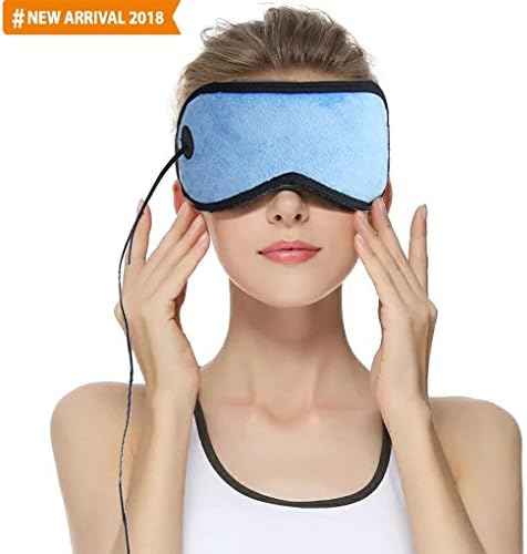 Eye Heating Pad, Far Infrared Portable Electric Heating Pad for Eyes, Sleep Mask, 3 Temperatures Control with USB Cable,Hot Therapy,Relieve Fatigue,Dry Eye, Fade Black Eye,Release The Eyes (Blue)