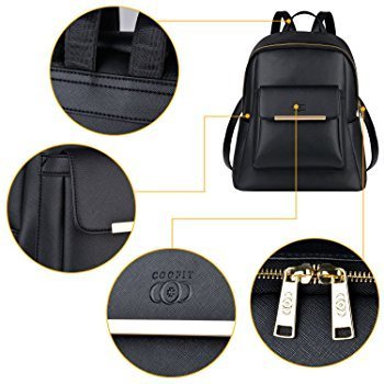 taps fashion stylish girls school bag college bag casual backpack (black)