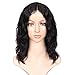 WIGNEE 100% Virgin Human Hair Natural Wave Wigs Lace Part Brazilian Human Hair Wave Wigs Middle Part Wig (natural wave lace part-1B Color)