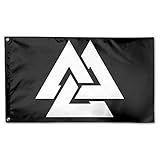 MoningV Valknut Viking Age Symbol Norse Warrior Decorative Flag House Flag Yard Banner 3' X 5'