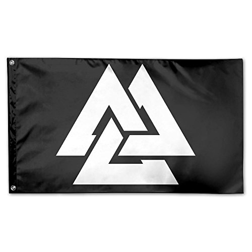 MoningV Valknut Viking Age Symbol Norse Warrior Decorative Flag House Flag Yard Banner 3' X 5'