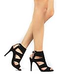 Women's Peep Toe Cut Out Strappy Lace Up high heel Ankle Sandals