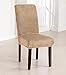 Great Bay Home Velvet Plush Dining Chair Slipcovers. Washable Chair Covers. Summerhill Collection (Set of 4, Taupe)