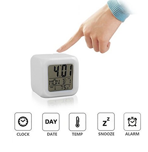 Scenstar Kids Clock Digital Alarm clocks 7 Colors Changing Digital Alarm Clock with Multi-function Thermometer Night Glowing for Bedroom&Table,School Desk - Thumbnail 4