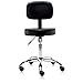Dr.lomilomi Multi-adjustable Hydraulic Rolling Medical Massage Stool Chair with Backrest 501 (Black)