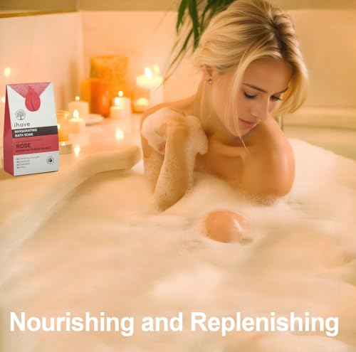 IHAVE EPSOM SALT & DEAD SEA SALT BATH SOAK WITH ROSE ESSENTIAL OILS, PORTABLE BATH SALTS UNIQUE SPA GIFTS FOR HER, IDEAL ANNIVERSARY, BIRTHDAY GIFTS FOR WOMEN, MOM, WIFE, GIRLFRIEND, SISTER, FRIENDS