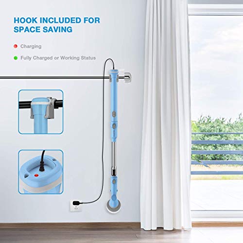 ELLESYE Electric Spin Scrubber Cordless Shower Scrubber Power Cleaning Brush, Tile Bathtub and Floor Scrubber with 3 Replacement Brush Heads and Adapter for Cleaning Bathroom, Kitchen, Grout, Wall