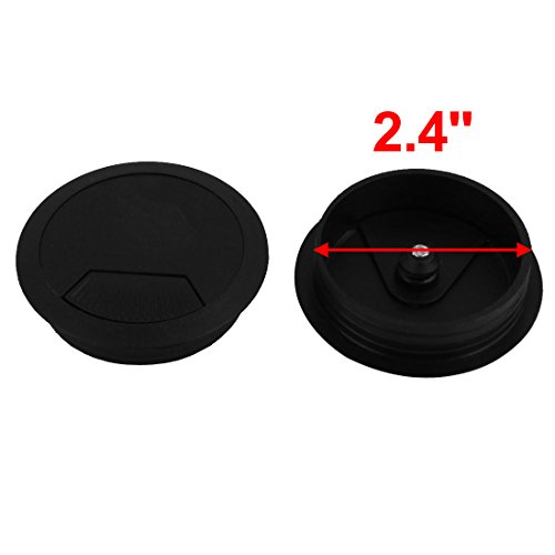 Desk 60mm Dia Grommet Cable Cord Hole Cover Black 3 Pcs