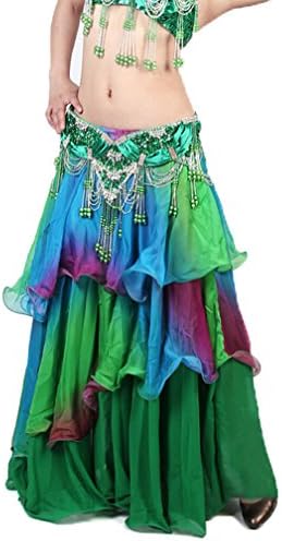Belly Dance Colorful Maxi Skirt Dress, Performace Halloween Dancing Costume