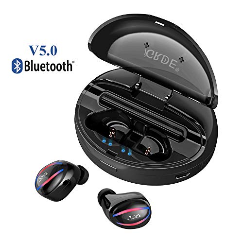 Wireless Earbuds, GRDE Bluetooth Headphones TWS Bluetooth 5.0 Earbuds True Wireless Stereo Headphones [90H Playtime] with Charging Case and Built in Mic Headset for Android