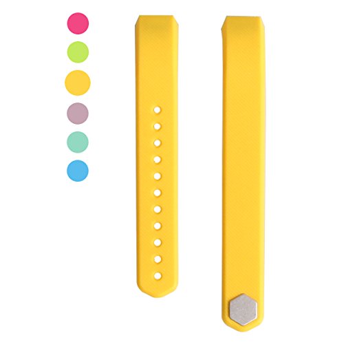 Fitbit Alta Bands, Wonlex Fitbit Alta HR 2017/ Fitbit Alta Replacement Watch Bands for Fitbit Alta with Metal Clasp Large Size(Yellow)