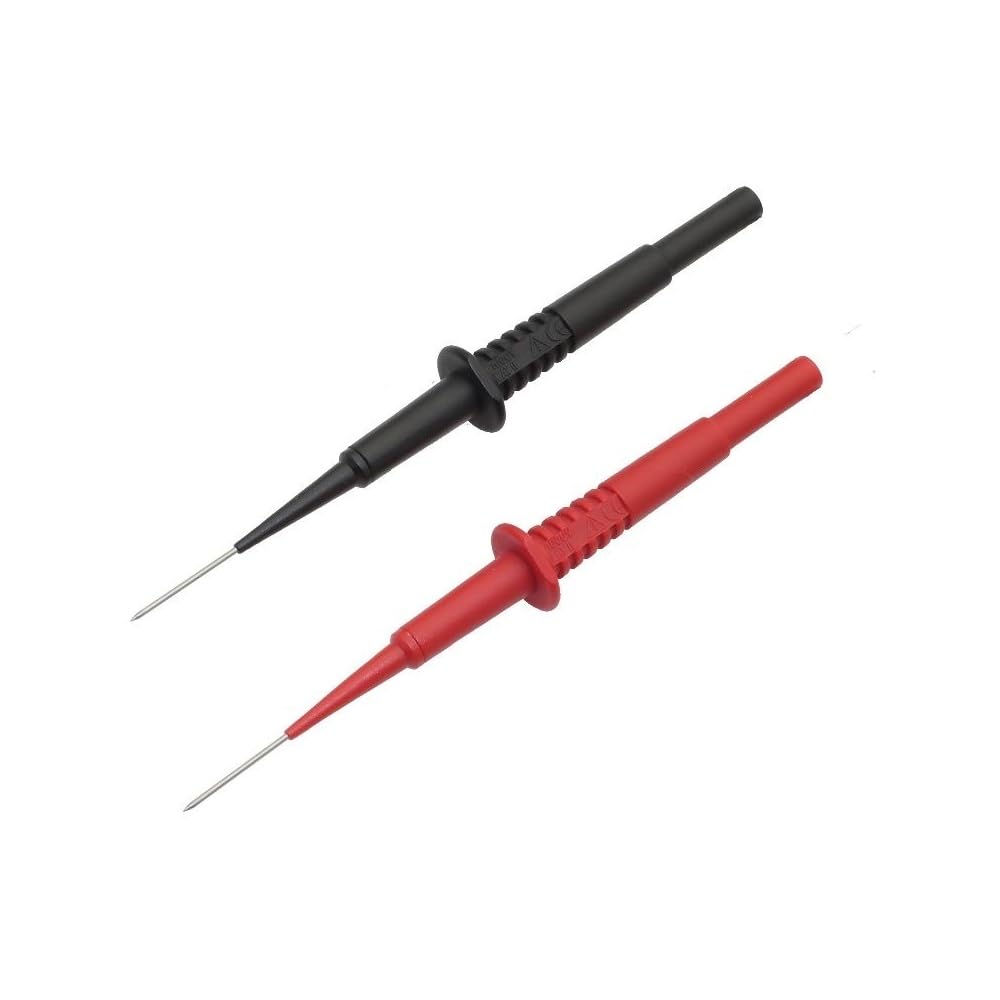 Aofan 1 Pair Multimeter Test Probes - Red & Black Insulated Universal Test Pins with 4mm Banana Plugs | 600V/1A, Durable Copper & Stainless Steel