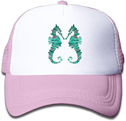 ToddlerKidsSeahorse â€“ Turquoise &amp; Silver Mesh Trucker Snapback Hat CapPink