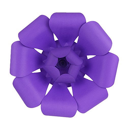Mega Crafts 16'' Handmade Paper Flower in Purple | For Home Dcor, Wedding Bouquets & Receptions, Event Flower Planning, Table Centerpieces, Backdrop Wall Decoration, Garlands & Parties