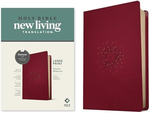 NLT Giant Print Bible, Filament Enabled (LeatherLike, Cranberry