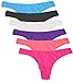 ELACUCOS 6 Pack Women's Thongs Cotton Breathable Panties Bikini Underwear