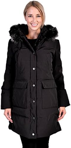 Arctic Expedition Women's Lightweight Down Parka Winter Coat with Plus Sizes Black Small