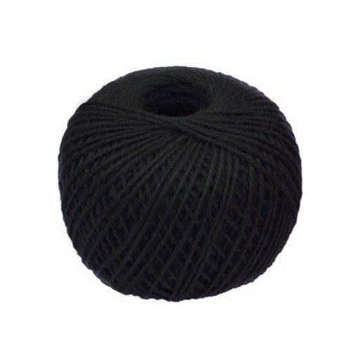Natural Jute Twine, 60 Meters per Roll, 3 Ply, for Art, DIY Crafts, Gift Wrapping Twine, Picture Display (Black, AW-JT-Colours, Jute, 60 Metres, 1, AW-JT-Colours)