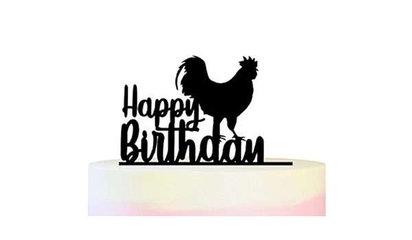 Tc0072 Happy Birthday Rooster Party Wedding Birthday Acrylic Cake Topper Cupcake Toppers Decor Set 11 Pcs Amazon Ca Grocery Gourmet Food
