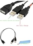 SinLoon 30cm USB 2.0 a Power Enhancer&nbsp;Y&nbsp;splitter&nbsp;Hub&nbsp;Adapter&nbsp;Cable,&nbsp;1 Female to 2 Male Data Charge Cable Extension Cord&nbsp;(usb F-2M)