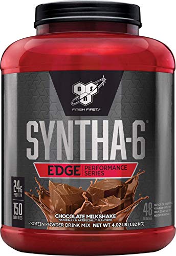 BSN SYNTHA-6 EDGE Protein Powder, with Hydrolyzed Whey, Micellar Casein, Milk Protein Isolate, Low Sugar, 24g Protein, Chocolate Milkshake, 48 Servings