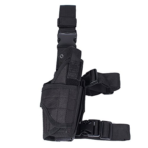 Baifeng Outdoor Tactical Leg Holster, Military Adjustable Molle Pistol Thigh Holster,Drop Leg Gun Holster Holders,Pistol Handgun Holster Harness Magazine Pouch for Hunting Shooting Gun Shotg