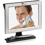 Fogless Shower Mirror with Squeegee by ToiletTree Products. Guaranteed Not to Fog, Designed Not to Fall. (Silver)