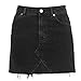 Pxmoda Women's Fashion Denim Short Skirt Jeans (M, Black)