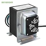 Doorbell Transformer UL certified Hardwired Door Chime Transformer Compatible with Ring Video Doorbell Pro 8V/16V/24V AC 20-30 VA multi-output Zmodo Smart Greet WiFi Doorbell, SkyBell Doorbell