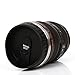 Mango Spot Best Camera Lens Thermos Stainless Steel Cup/ Mug for Coffee or Tea, Black with Thumb Slider Lid
