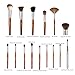 XUCOO 15 Pcs Professional Makeup Brush Set Foundation Contour Blending Eyeshadow Concealer brush Blush Brush Leather Case