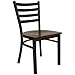 Flash Furniture HERCULES Series Black Ladder Back Metal Restaurant Chair - Mahogany Wood Seat