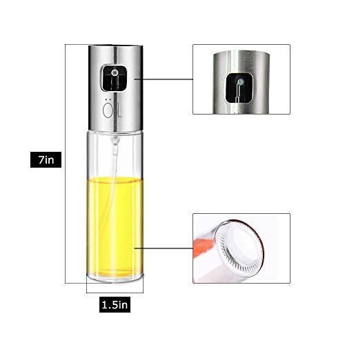 M.A.K Olive Oil Sprayer, Food-grade Glass Oil Spray Bottle Vinegar Bottle Oil Dispenser for BBQ, Making Salad, Cooking,Baking, Roasting, Grilling, Frying