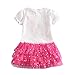 Coralup Little Girls Sequins Unicorn Tiered Ruffle Swing Casual Dress(7-8 Years,Navy)