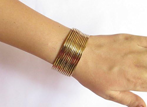 12 Metal Steel Bangles Plain in Rose Gold Color Size 2.6 (2.37 inches)/ 12 Simple Indian Bangle/ Daily Wear Women Bangles/ Bollywood Gold Cuff Bracelet Bangle/ Steel Cuff