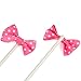 Bow Cupcake Toppers Children's Birthday Baby Shower Party Bow Dots Cupcake Toppers Cake Decoration Supplies Pack of 18