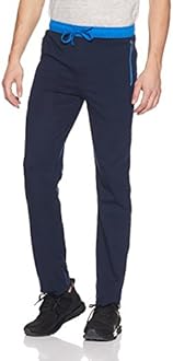 9510 Men's Super Combed Cotton Rich Slim Fit Mid Rise Trackpants with Side and Back Pockets