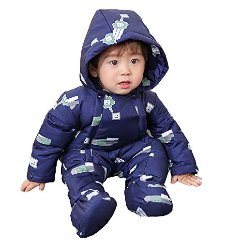 Baby 3 Piece All In One Hooded Snowsuit Thick Down Jumpsuit Puffer
