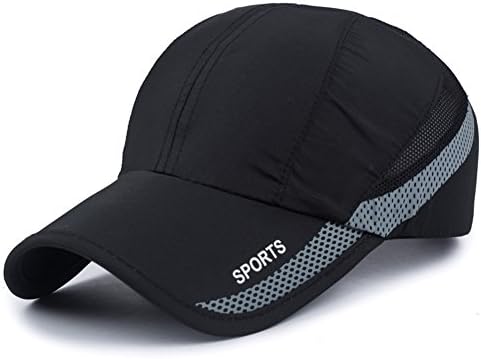 PT FASHIONS Quick Drying Cap Mesh Light Weight Outdoor Baseball Cap UV Protection Cap-Black