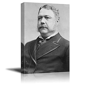 Portrait of Chester A. Arthur (21th President of The United States) - American Presidents Series - Canvas Wall Art Gallery Wrap Ready to Hang - 12x18 inches